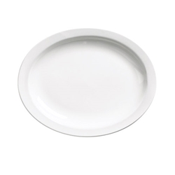 Browne® Palm Ceramic Oval Platter, White, 11.5" - 563968