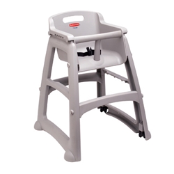 Rubbermaid® Sturdy Chair Youth Seats w/ Microban Antimicrobial Protection, Silver - FG780508PLAT