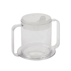 Drive Medical® Two-Handled Mug w/ Lid, Clear, 10 oz - RTL3515