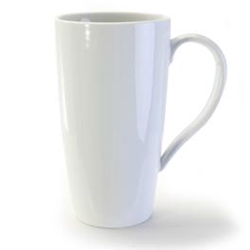 BIA Porcelain® Latte Mug, White, 15 oz - 903046WH