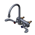 T&S® Faucet, Gooseneck Nozzle, Splash Mounted, 4" Center - B-1146