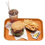 Cambro® Rectangular Fast Food Tray, Fast Food Tray, Orange, 10" x 14" - 1014FF166