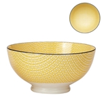 Torre & Tagus® Kiri Porcelain Bowl, Yellow w/ Black Trim, 8" (3/CS) - 910550E