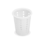Browne® Perforated Flatware Cylinder, White, 4.3" - 5735