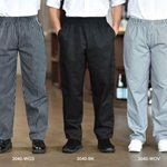 Premium Uniforms® Poly/Cotton Baggy Chef Pants, Black, XXL - 3040(BLK-2XL)
