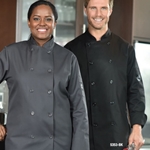 Premium® Double Breasted Chef's Coat, Black, Large - 5353(BLK-L)