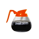 Wells Bloomfield® Glass Coffee Decanter w/ Russell Hendrix Logo, Orange, 10-12 Cup - 4H-DCF891192O24