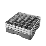Cambro® Camrack® Glass Rack w/ Grey Extenders and 25 Compartments, Full Size, Grey, 5 1/4" - 25S434151