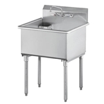 Quest® Single Heavy Duty Stainless Steel Sink, 24" - 123-SE12224