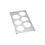 Tablecraft® Steam Table Pan Condiment Holder Template / Adaptor Plate w/ 6 Cutouts - T6