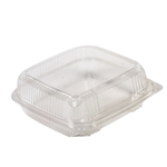 Eco-Packaging® Hinged Clamshell Deli Container, Clear, 8" x 8" (200/CS) - EP-KHC881