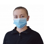 Globe Commercial Products® Procedural Face Mask, 3-Ply, Blue (50/PK) - 7738