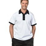 Premium Uniforms® Pullover Cook Shirt, White w/ Black Trim, Small - 2700(BLK-S)