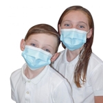 Globe Commercial Products® Children's Procedural Face Mask, 3-Ply, Blue (50/CS) - 7737