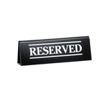 Tablecraft® Reserve Sign Table Tent, Black, 2" x 6" (12EA) - 2060A