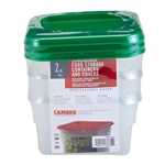 Cambro® Square Food Storage Containers w/ Lids Set, Translucent,  2 qt (3/PK) - 2SFSPPSW3190