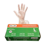 Globe Commercial Products® Powder Free Disposable Polyethylene Gloves, Clear (500/BX) - 8002