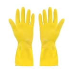 Globe Commercial® Flocklined Rubber Gloves, Yellow, Medium (1PR) - 7770