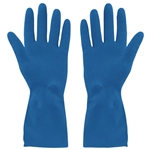 Globe Commercial® Silverlined Rubber Gloves, Blue, Large (1PR) - 7776