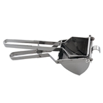 Thunder Group 24 Chrome Plated Square-Faced Potato Masher with Wood Handle