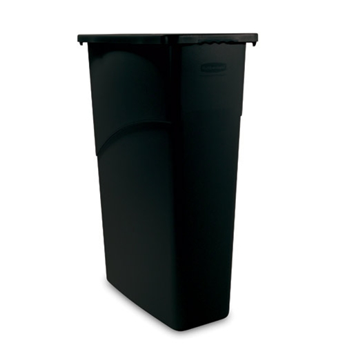 Rubbermaid® Slim Jim Waste Container w/ Venting Channels, Black, 23 gal - FG354060BLARubbermaid® Slim Jim Waste Container w/ Venting Channels, Black, 23 gal - FG354060BLA