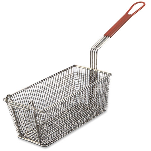 Browne® Wire Fry Basket, Red Coloured Plastic Handle, 13" x 5.4" x 5.7" - 79207