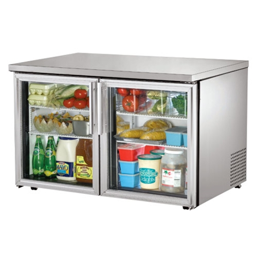 True® Low Profile Glass Door Undercounter Refrigerator, 48" Wide - TUC-48G-LP-HC-LD