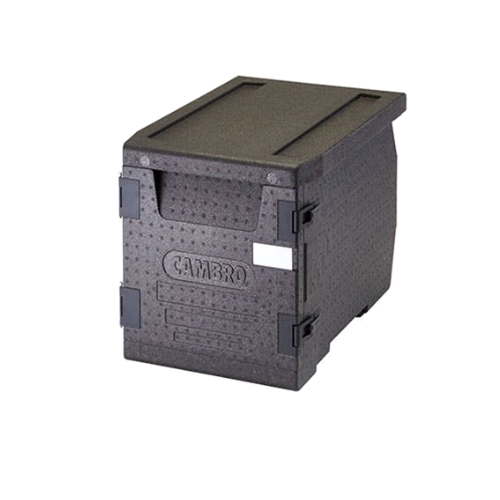  Cambro® Cam GoBox™ Insulated Front-loading Food Pan Carrier, 300 Series, Black, 17.3" x 18.7" x 25.2" - EPP300110