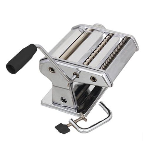 Chromed Steel Relaxdays Pasta Maker 14 x 36 x 18.5 cm w/ Clamp Manual Noodle Machine Silver 