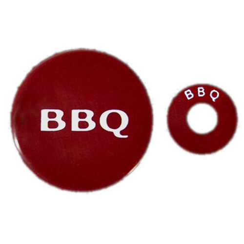 FIFO® Squeeze Bottle Identifiers, 3 Caps / 3 Rings, BBQ, Red (3 Sets/PK) - 53F-057