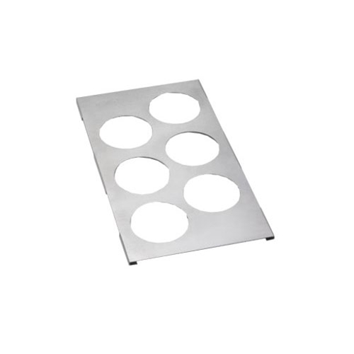 Tablecraft® Steam Table Pan Condiment Holder Template / Adaptor Plate w/ 6 Cutouts - T6
