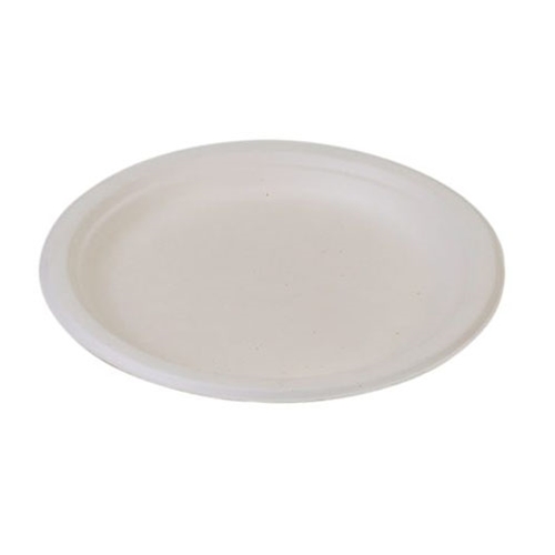 Eco-Packaging® Compostable Sugarcane Plates, White, 9" (500/CS) - EP-013P