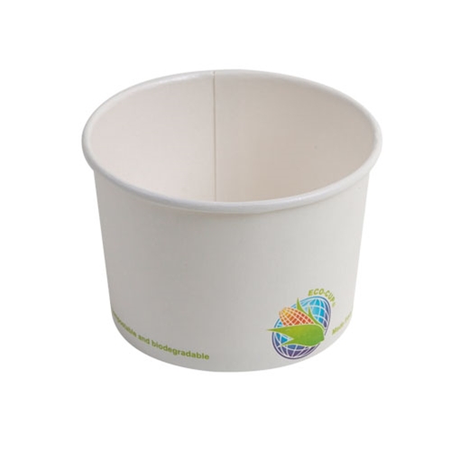 Eco-Packaging® Compostable Paper Soup Cup, White, 8 oz (1000/CS) -EP-BHSC8