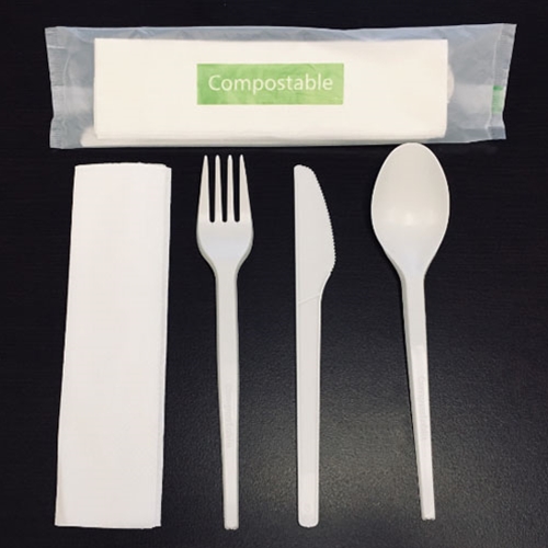 Eco-Packaging® Compostable Cutlery Kit, 4PC Set (250/CS) - EP-CKIT6