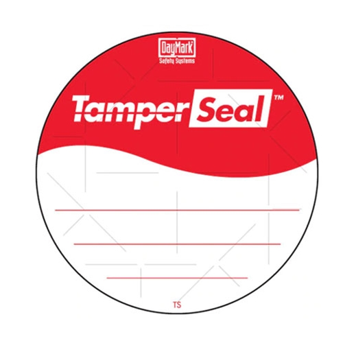 Daymark® TamperSeal™ Tamper-Evident Round Labels, Red / White, 3" (500/RL) - IT118674