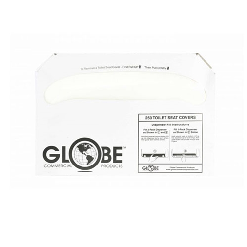 Globe Commercial Products® Biodegradable Toilet Seat Covers (2500/CS) - 4610