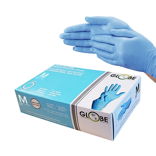 Globe Commercial Products® 4 Mil Powder-free Nitrile Gloves, Blue, Medium (100/PK) - 7811Globe Commercial Products® 4 Mil Powder-free Nitrile Gloves, Blue, Medium (100/PK) - 7811