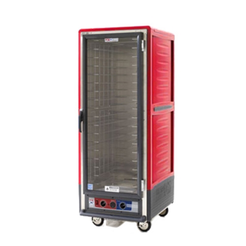Metro® C5™ 3 Series Insulation Armour™ Heated Holding & Proofing Cabinet w/ Clear Door, Full Height, Red, 2000 Watts - C539-CFC-U