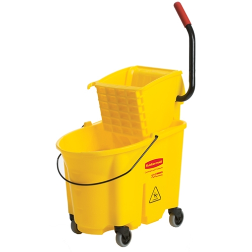 Rubbermaid® WaveBrake™ Mop Bucket and Wringer, Yellow, 35 qt - FG758088YEL