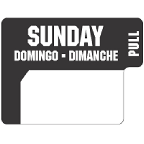Ecolab® DuraLabel Day Sticker, Sunday - 90060096
