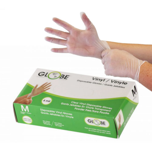 Globe Commercial Products® 4 Mil Powder-Free Vinyl Gloves (100/BX)  - 7901