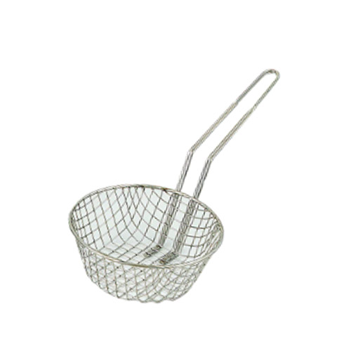Browne® Nickel-plated Culinary Basket, 1/2" Coarse Mesh, 8" DIA x 3-1/4"H - 79731