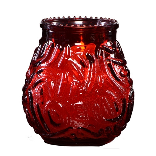 LeoLight® Venetian Lowboy Candles, Red (15/CS) - 432RD