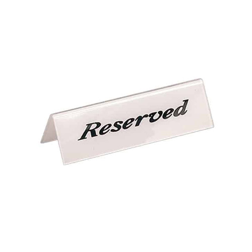 American Metalcraft® Message Tent Sign ("Reserved"), 6" L X 2" H - 2601H