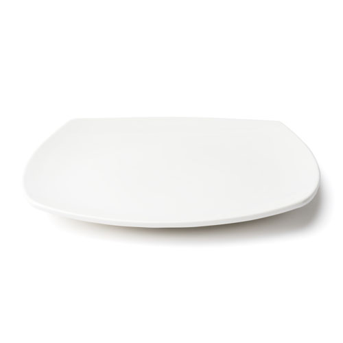 Browne® Foundation™ Porcelain Coupe Plate, Rounded Square, White, 10" - 5630197