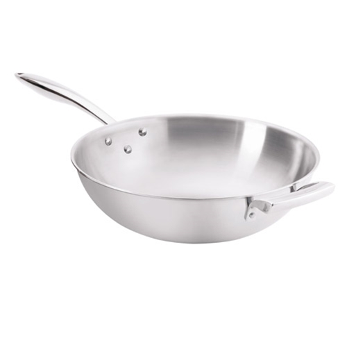 Browne® Thermalloy® Tri-Ply Stainless Steel Wok, 12" - 5724095