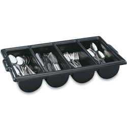 Vollrath® Cutlery Bin, Black, 4 Compartment - 52653