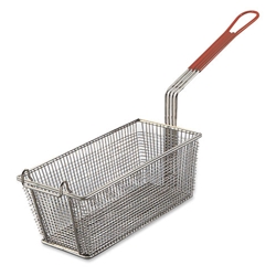 Browne® Wire Fry Basket, Red Coloured Plastic Handle, 12.5" x 6.3" x 5.3" - 79216