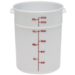 Cambro® Round Container, Poly White, 22 qt - RFS22148