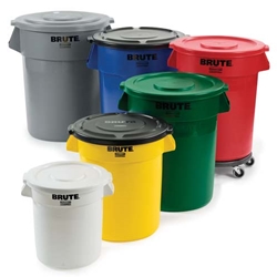 Rubbermaid® Brute Round Container, Yellow, 32 gal - FG263200YEL